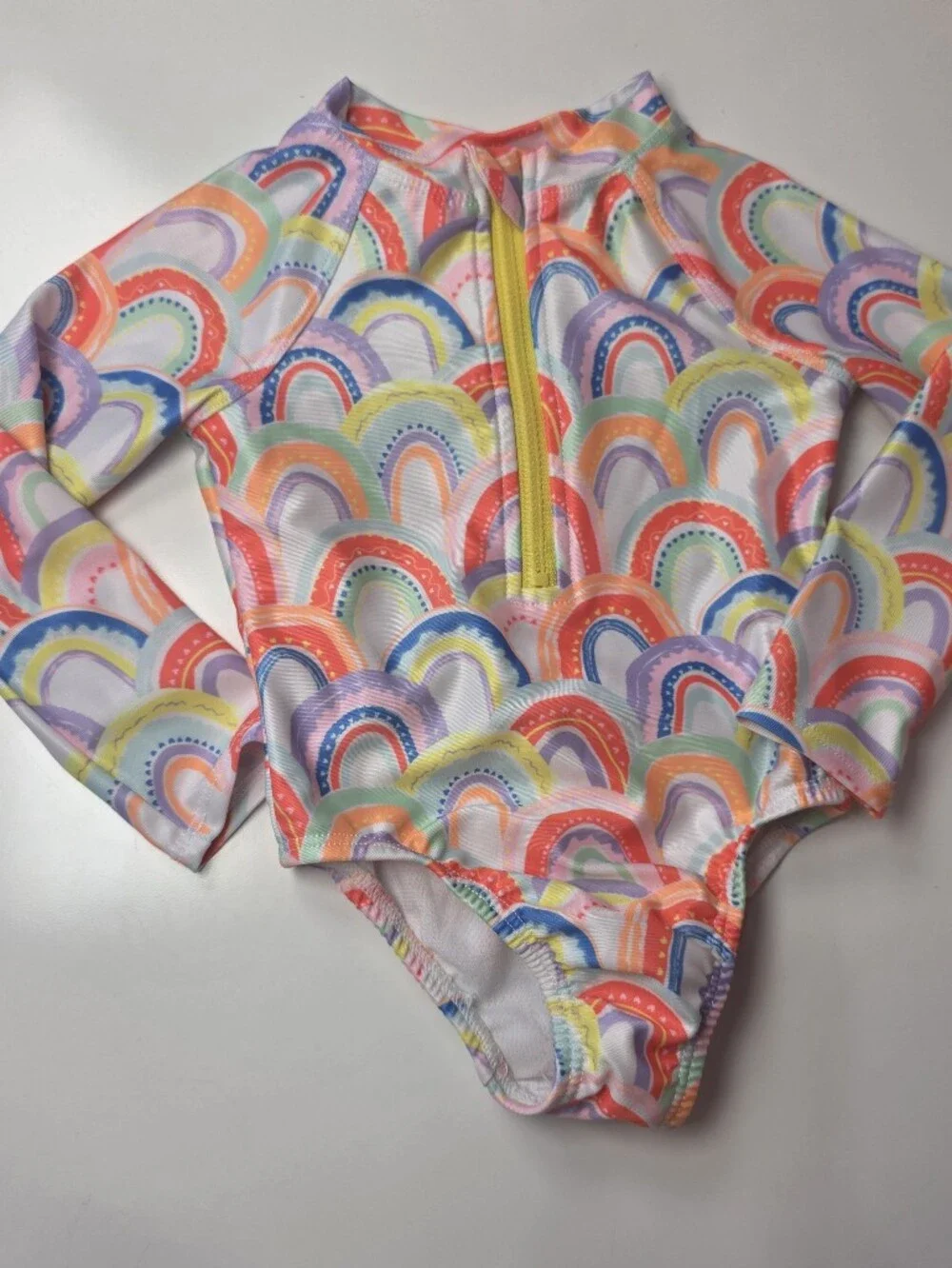 Wonder Nation Rainbow Print Long Sleeve Rash Guard 12M